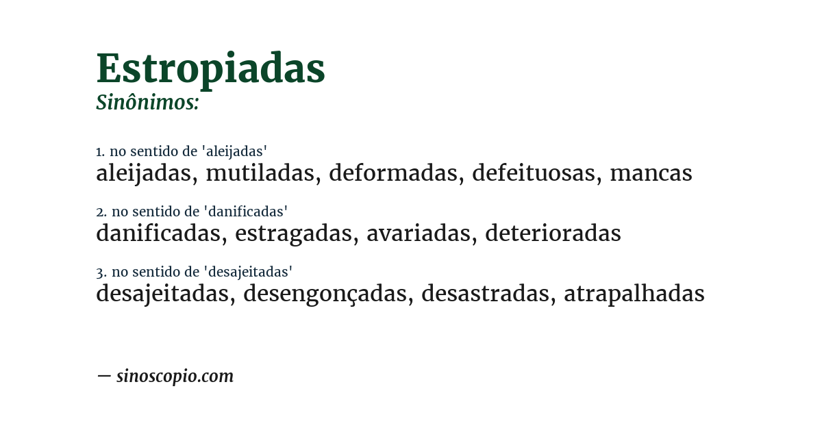 Sinônimo de estropiadas