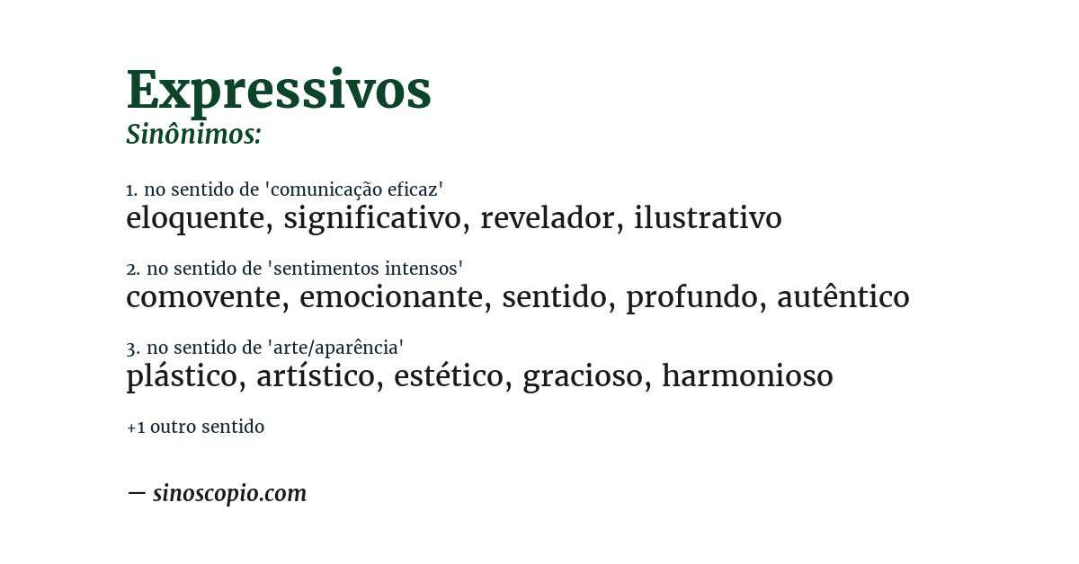 Sinônimo de expressivos