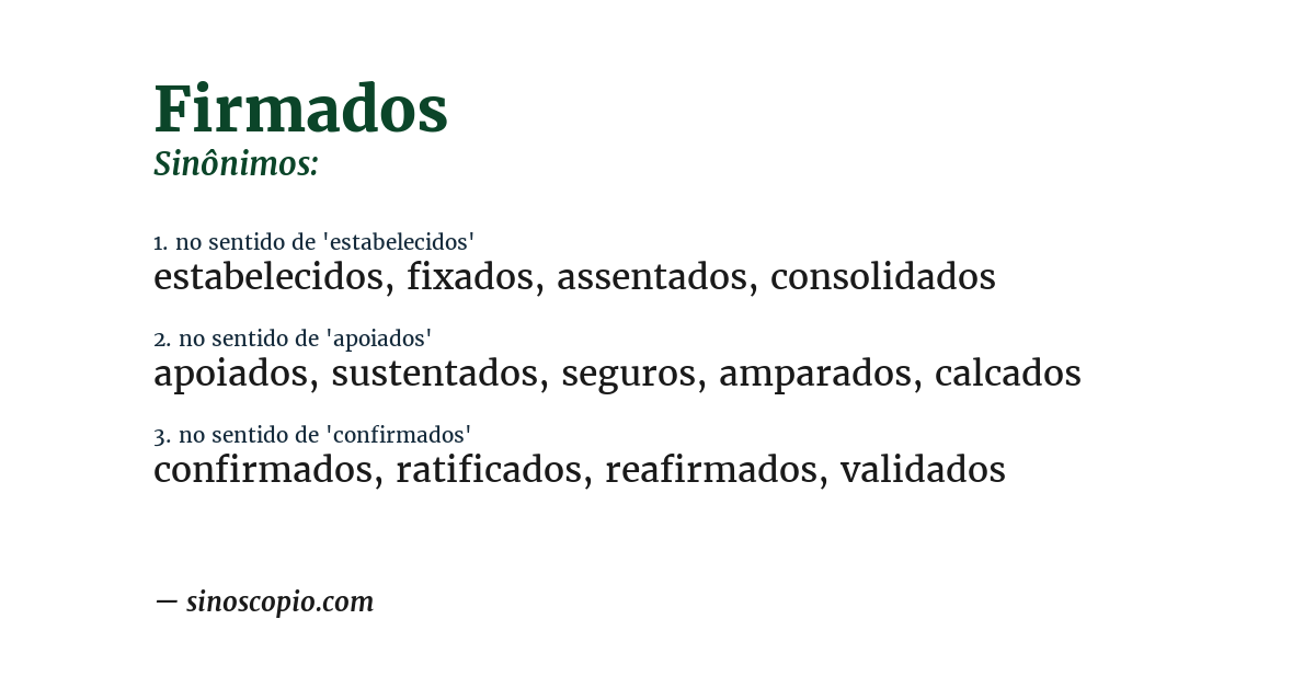 Sinônimo de firmados