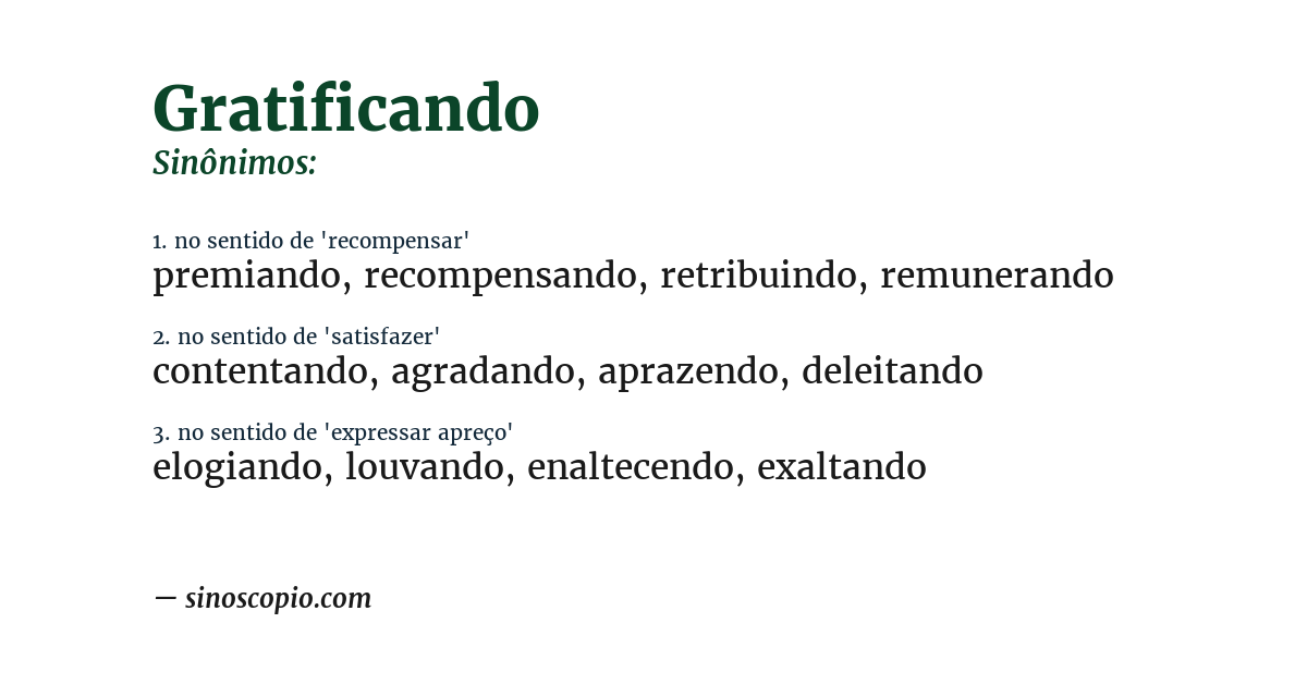Sinônimo de gratificando
