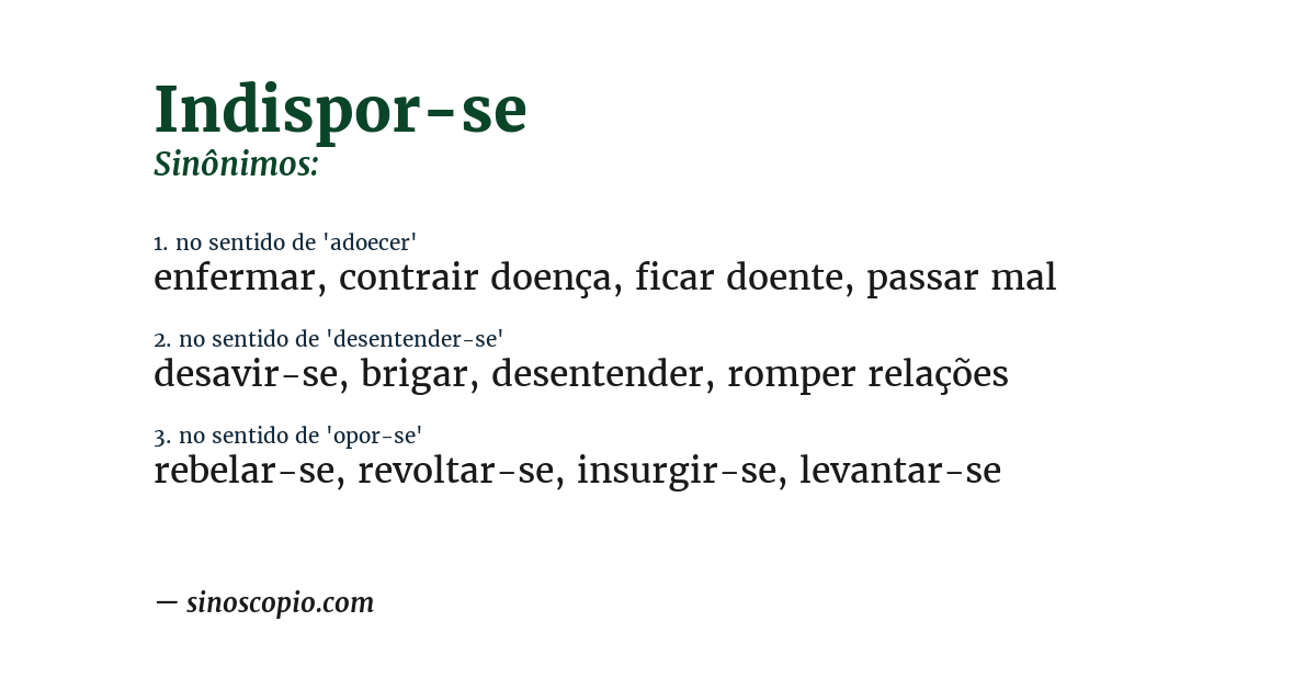 Sinônimo de indispor-se