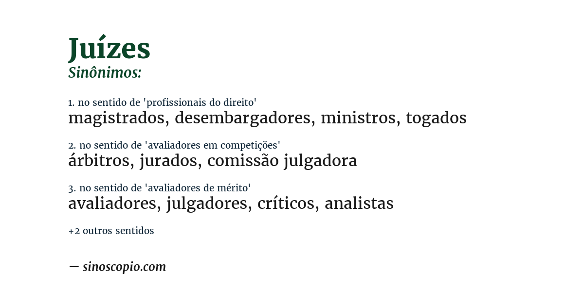 Sinônimo de juízes