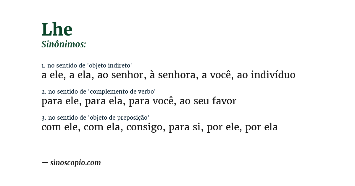 Sinônimo de lhe
