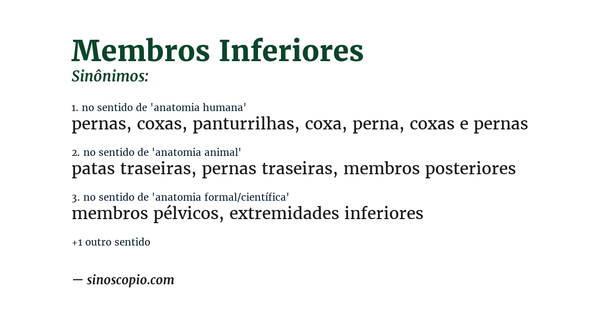 Sinônimo de membros inferiores