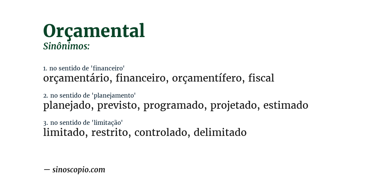 Sinônimo de orçamental