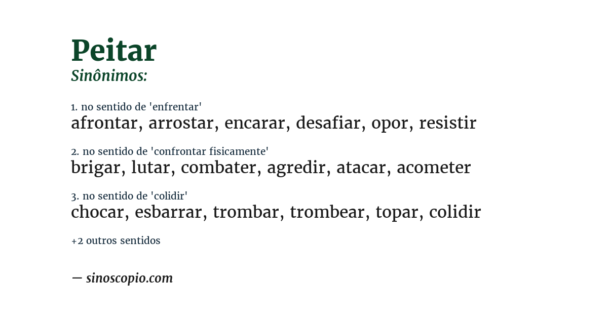 Sinônimo de peitar