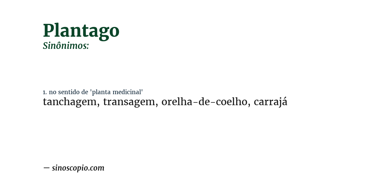 Sinônimo de plantago