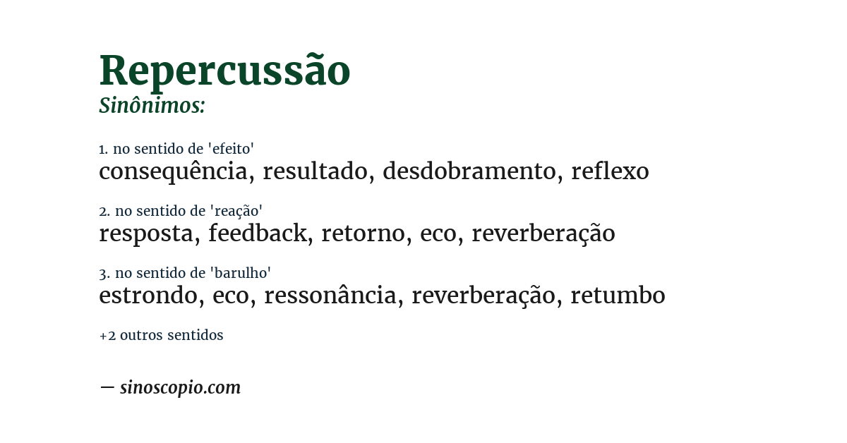 Sinônimo de repercussão