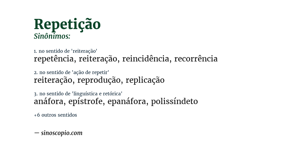 Sinônimo de repetição