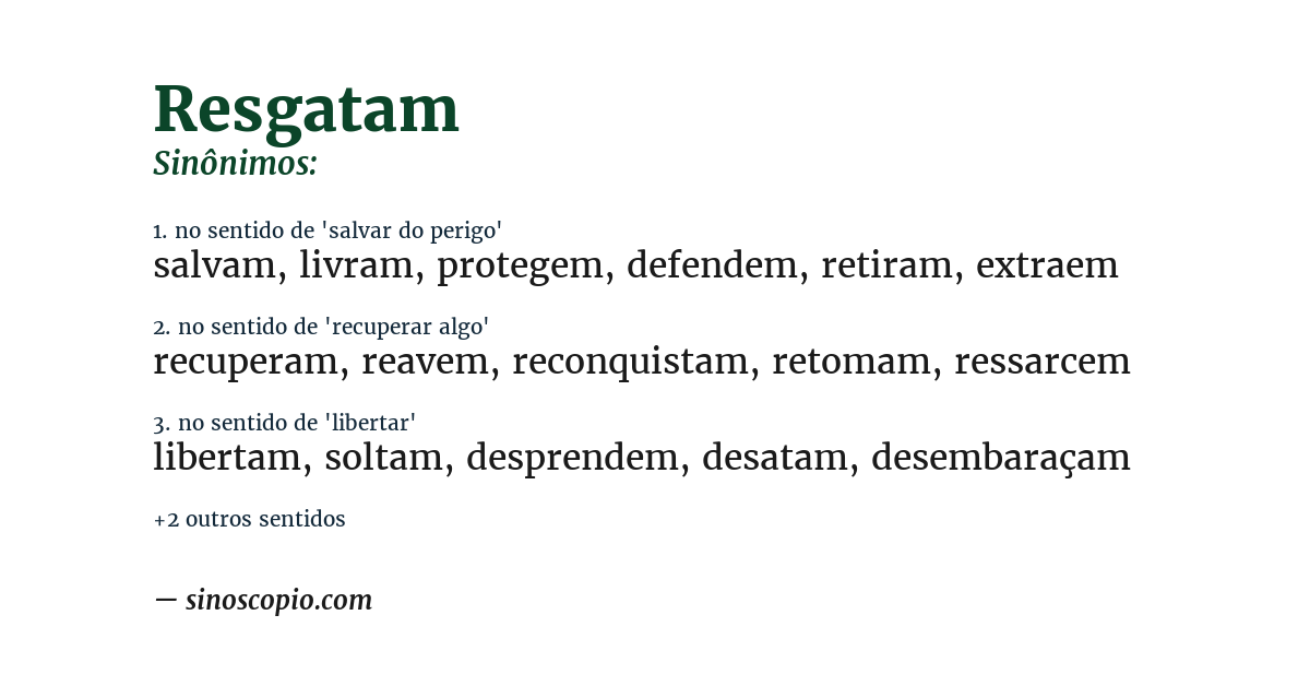 Sinônimo de resgatam