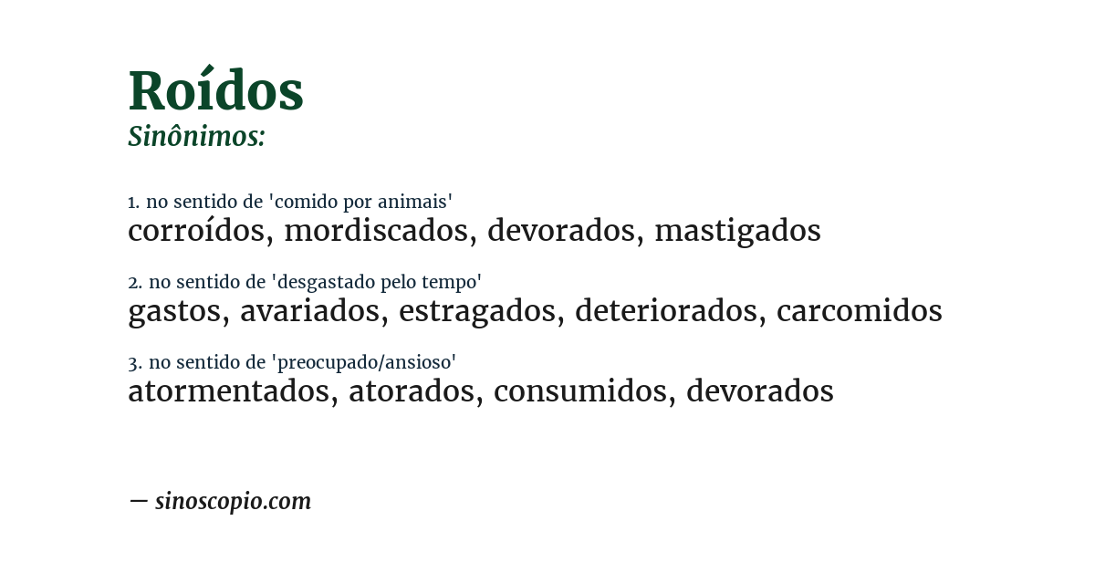Sinônimo de roídos