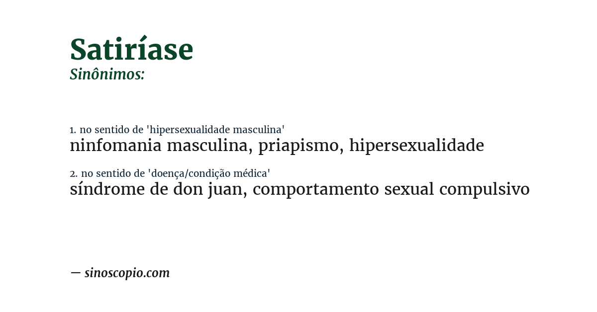 Sinônimo de satiríase