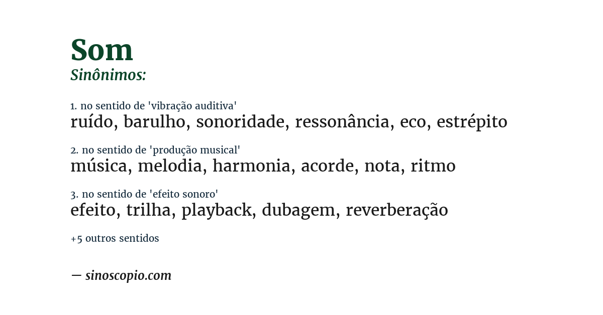 Sinônimo de som