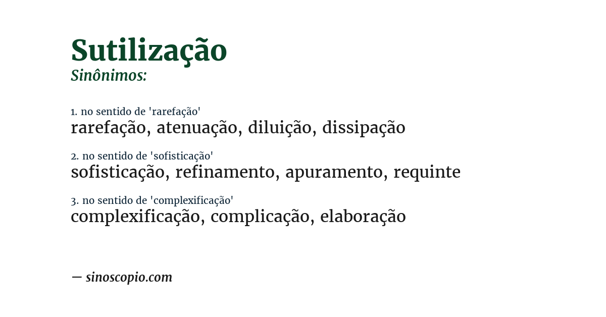 Sinônimo de sutilização