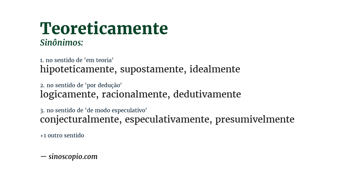 Sinônimo de teoreticamente