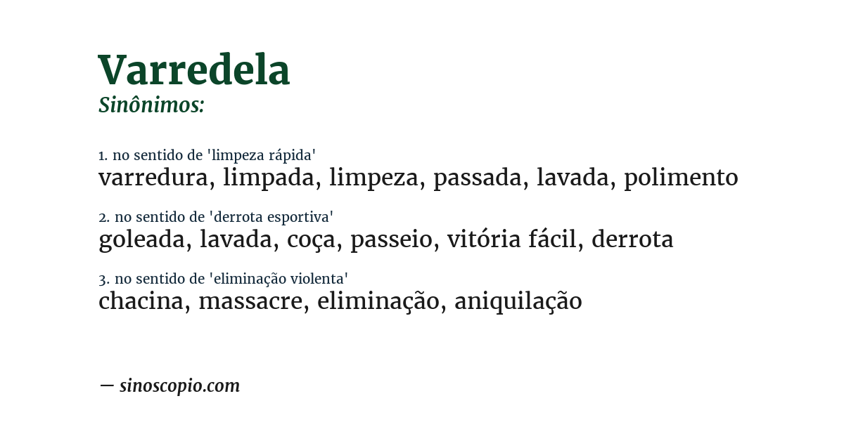 Sinônimo de varredela