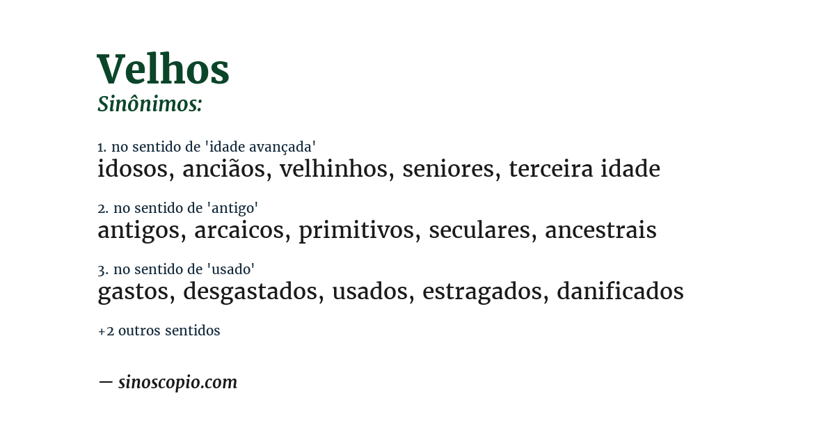 Sinônimo de velhos
