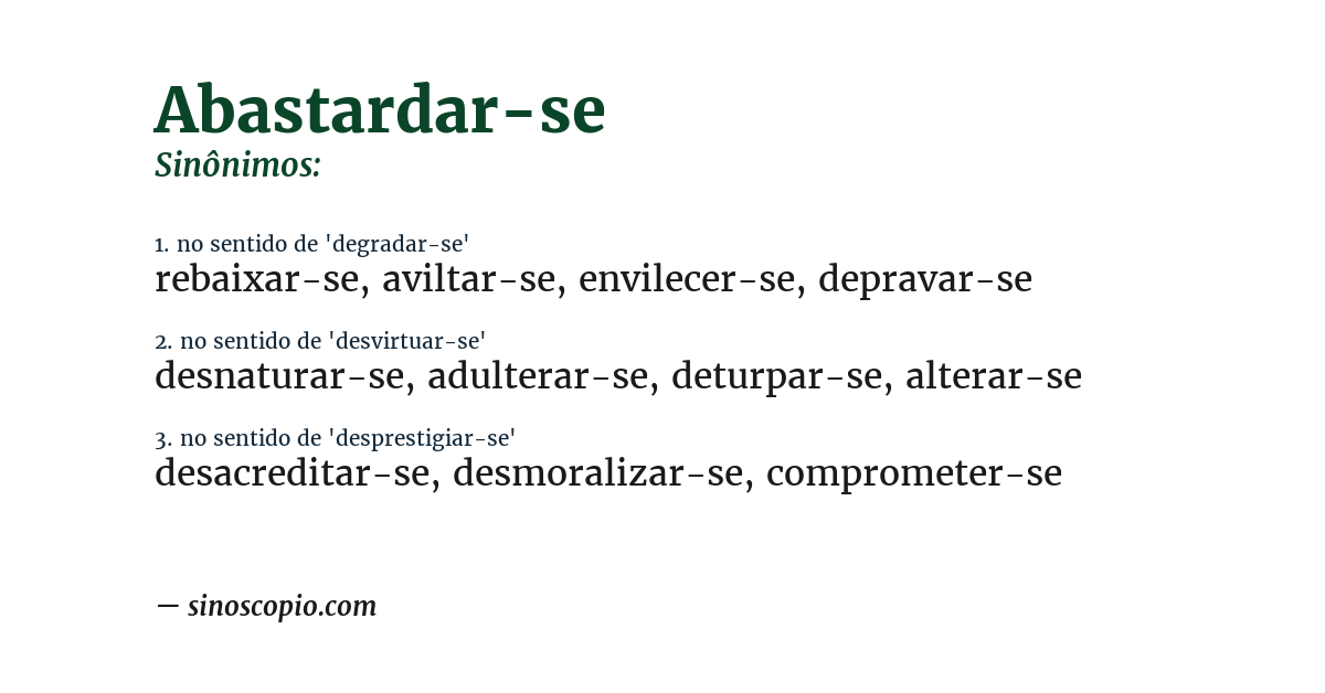 Sinônimo de abastardar-se