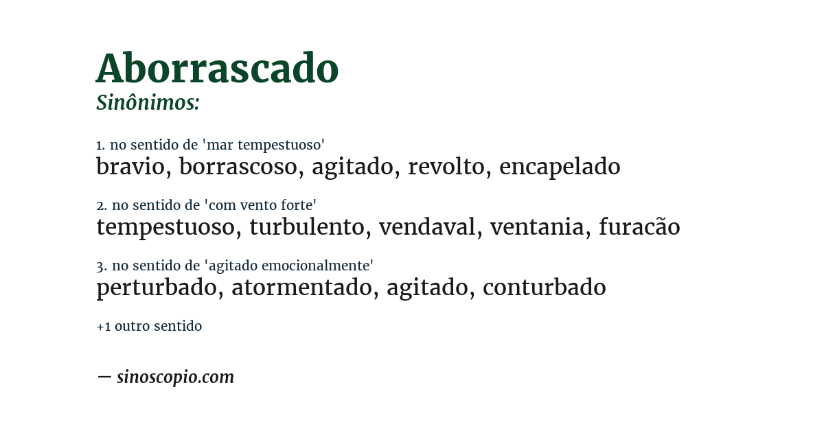 Sinônimo de aborrascado