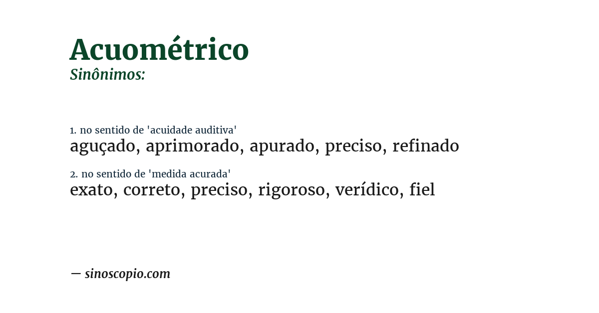 Sinônimo de acuométrico