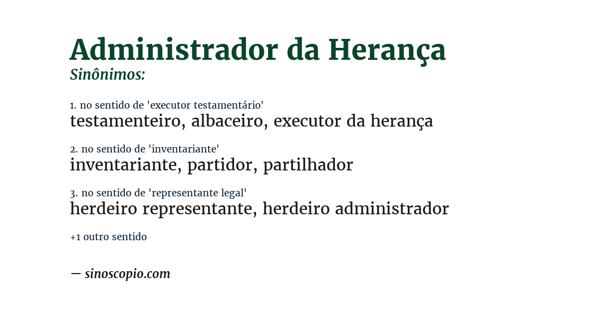 Sinônimo de administrador da herança
