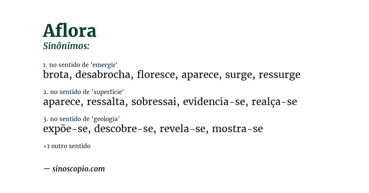Sinônimo de aflora