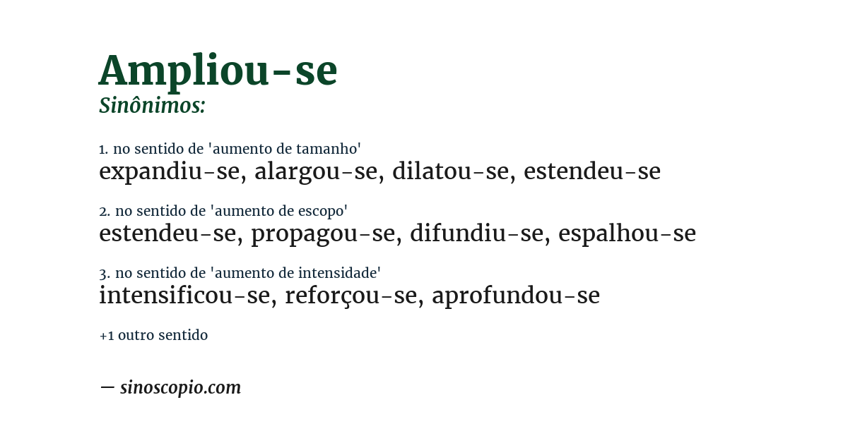 Sinônimo de ampliou-se