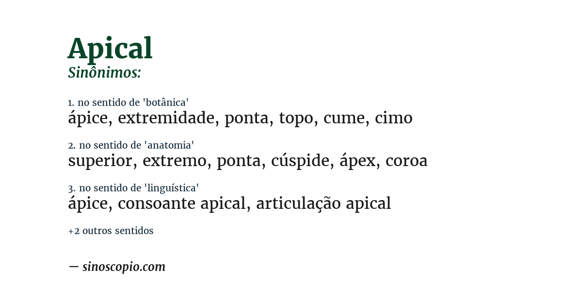 Sinônimo de apical
