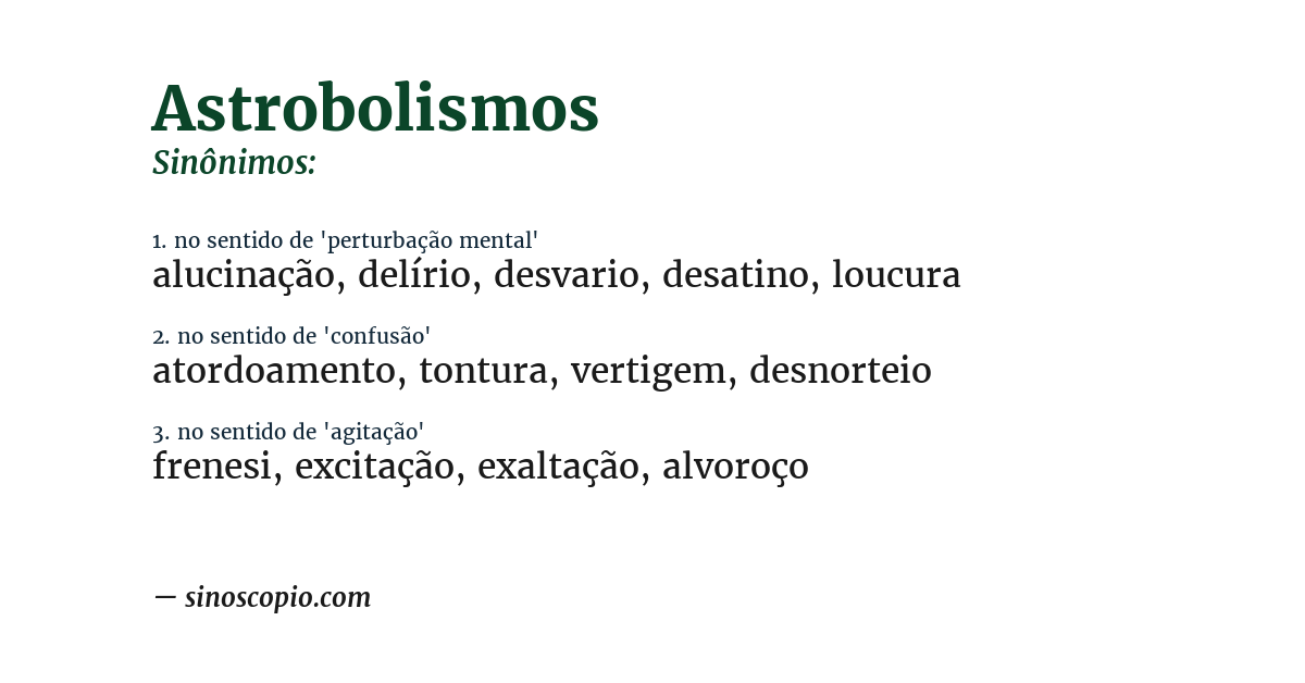 Sinônimo de astrobolismos