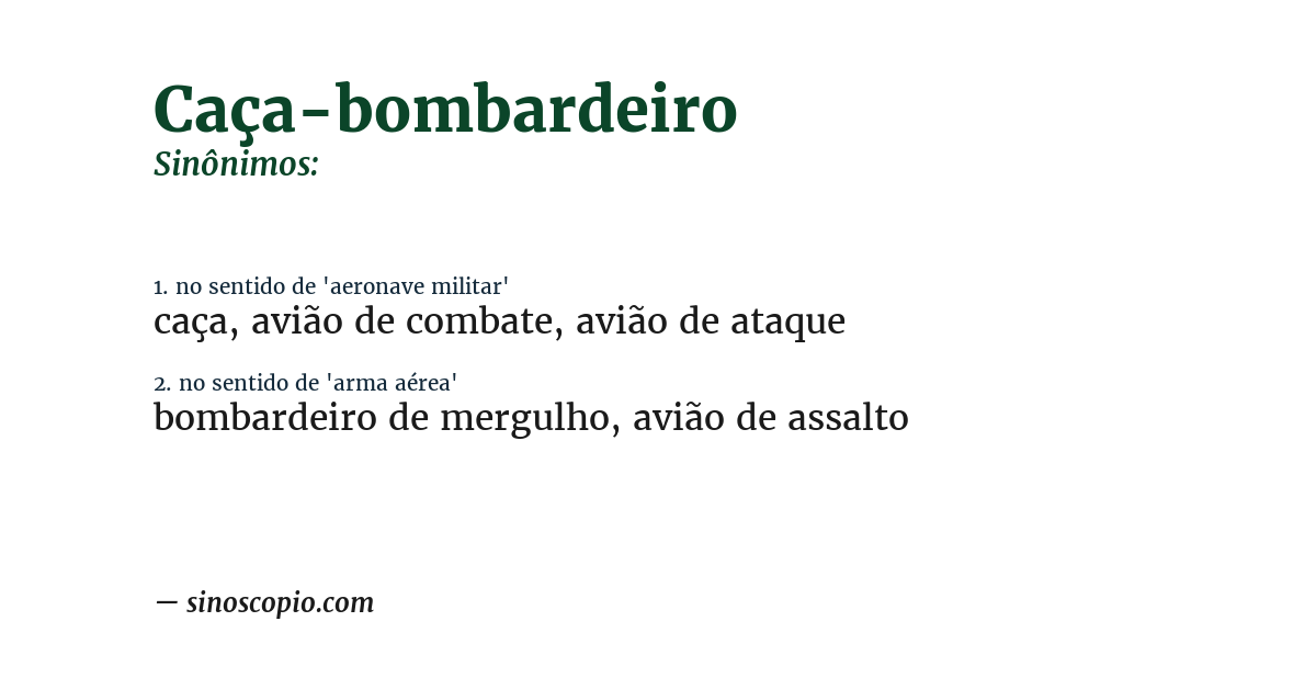 Sinônimo de caça-bombardeiro
