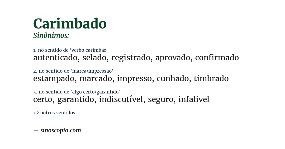 Sinônimo de carimbado