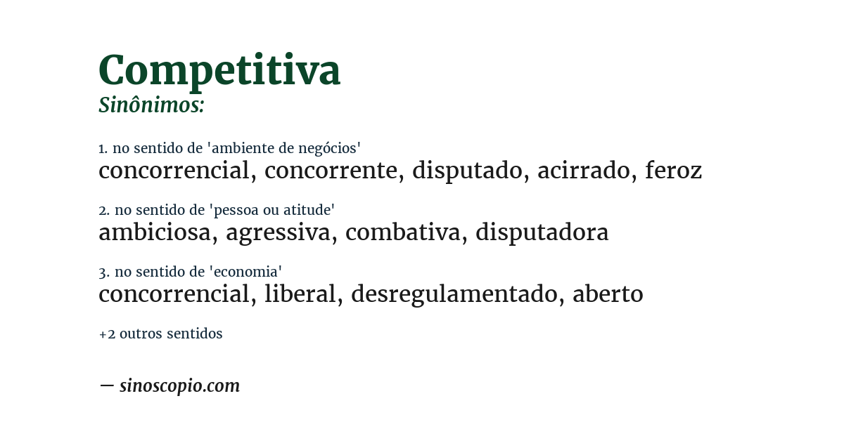 Sinônimo de competitiva