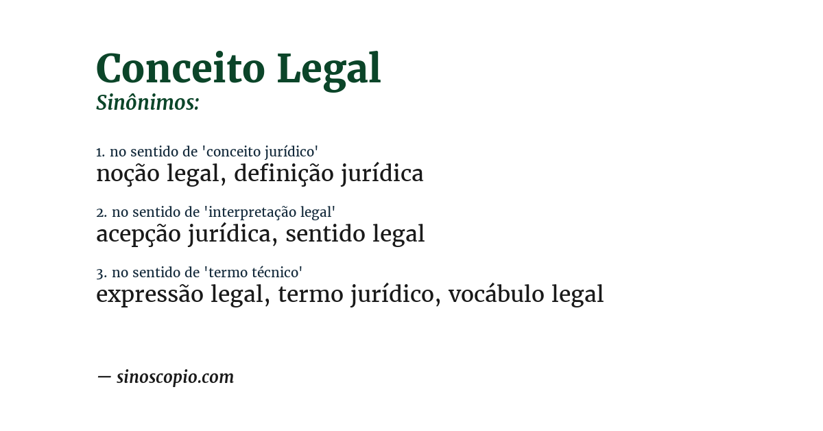 Sinônimo de conceito legal