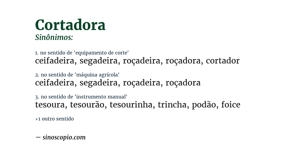 Sinônimo de cortadora