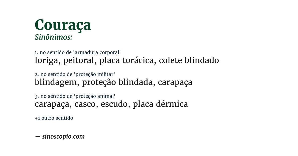 Sinônimo de couraça
