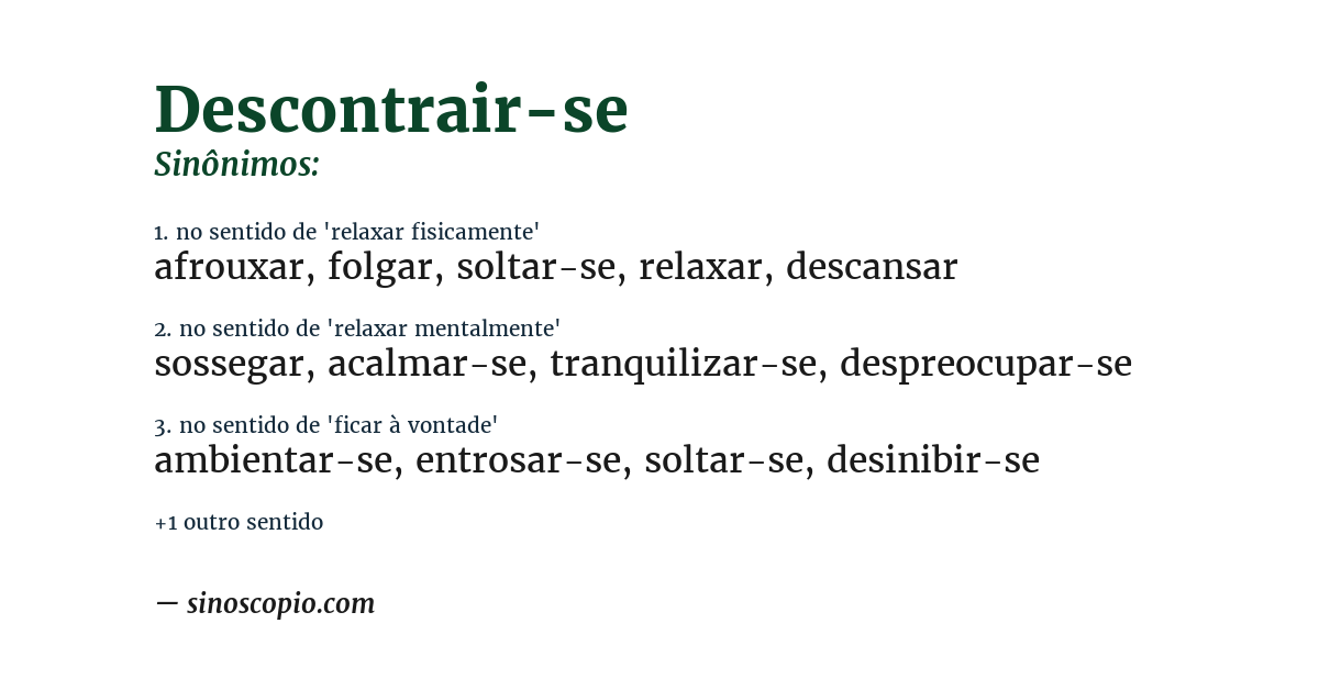 Sinônimo de descontrair-se