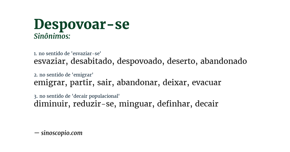 Sinônimo de despovoar-se