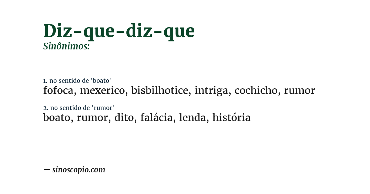 Sinônimo de diz-que-diz-que
