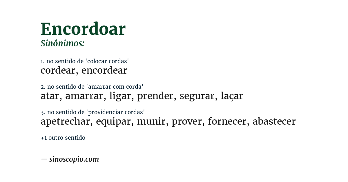 Sinônimo de encordoar