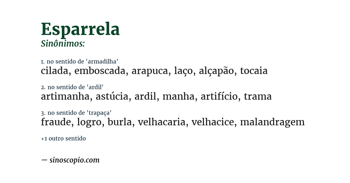 Sinônimo de esparrela