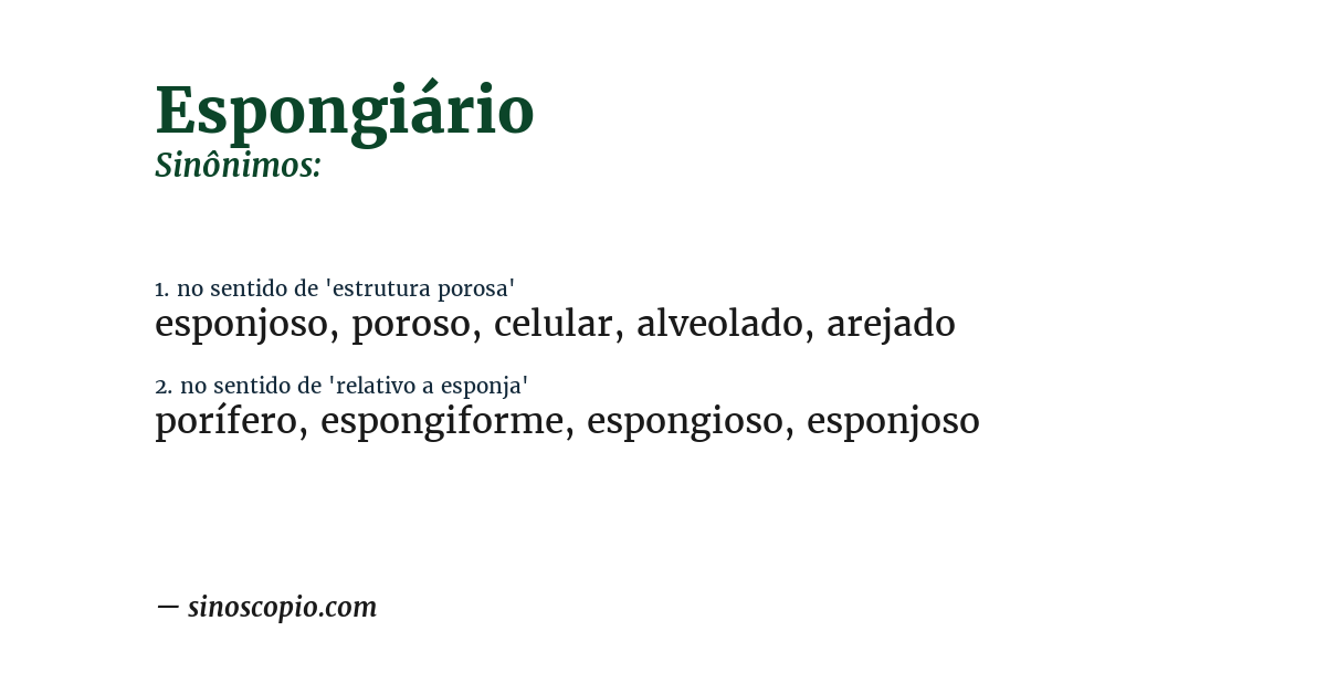 Sinônimo de espongiário
