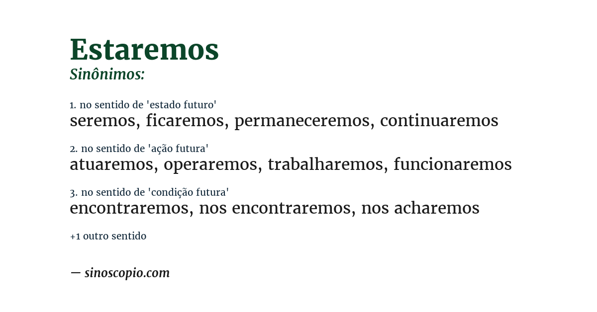 Sinônimo de estaremos