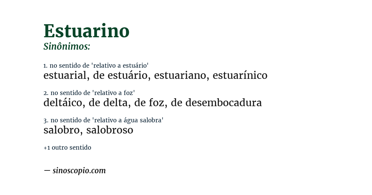 Sinônimo de estuarino
