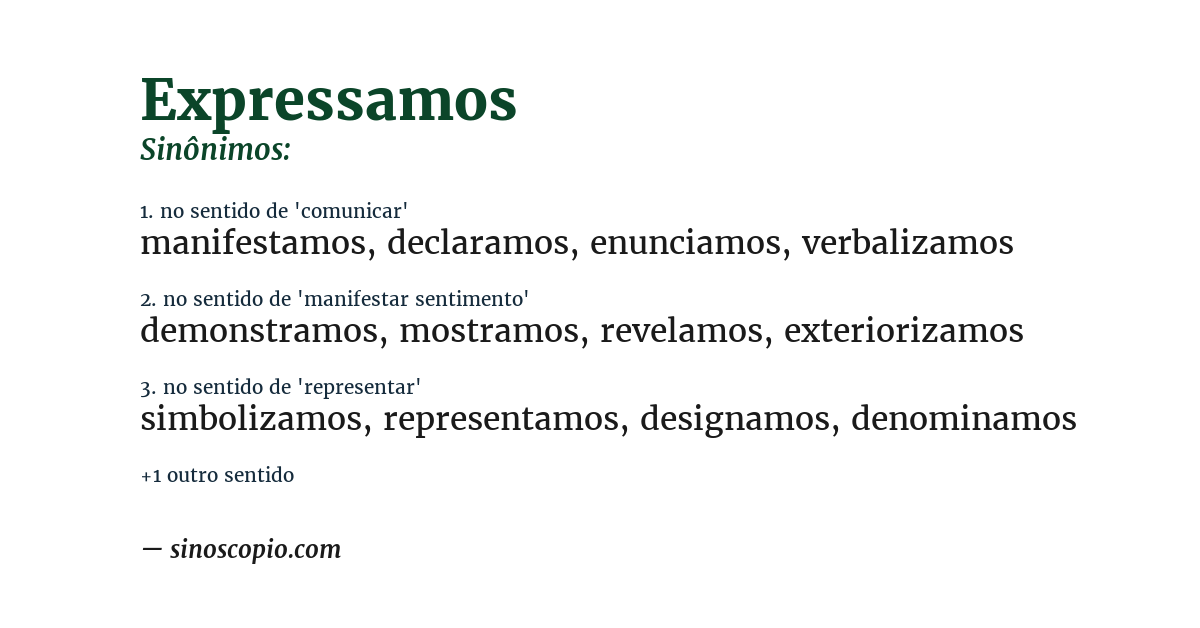 Sinônimo de expressamos
