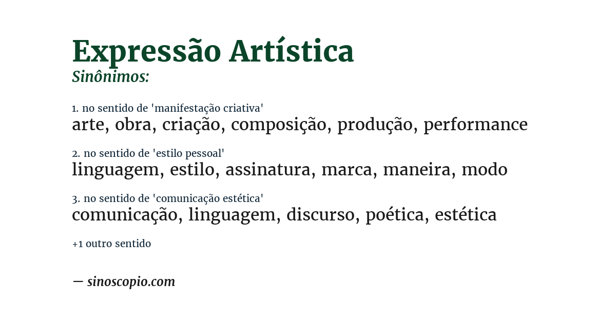 Sinônimo de expressão artística