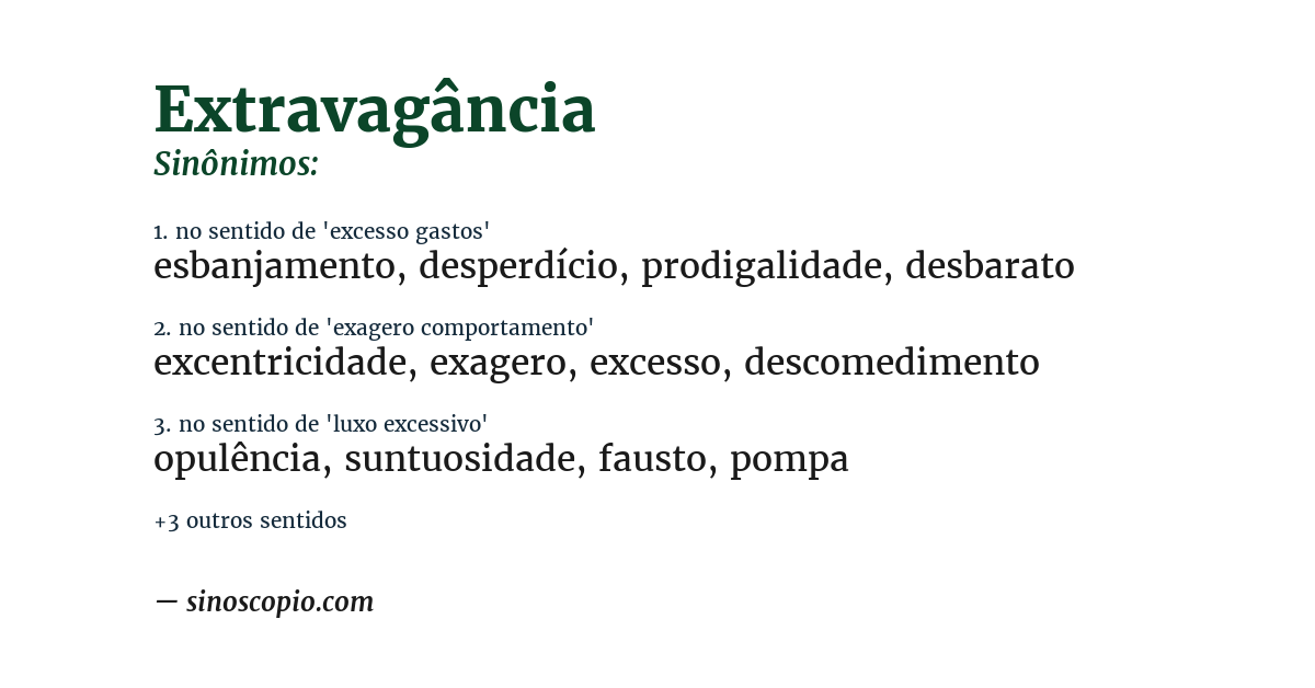 Sinônimo de extravagância