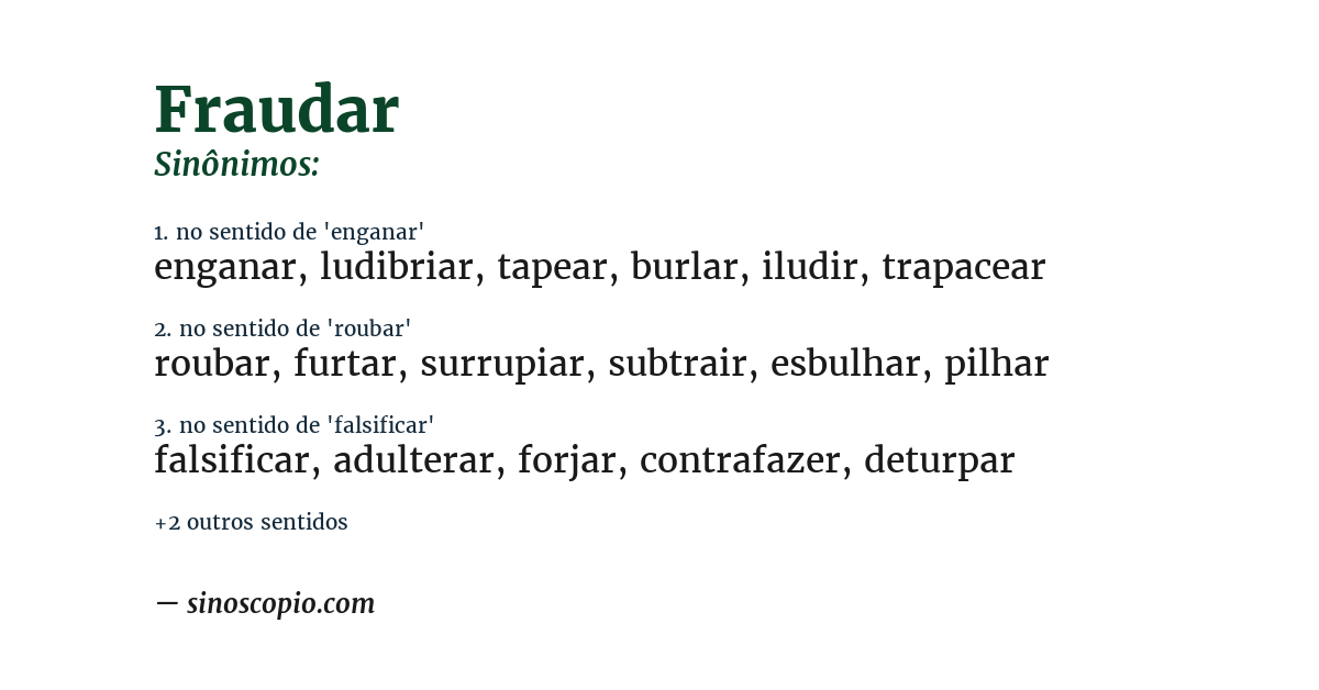 Sinônimo de fraudar
