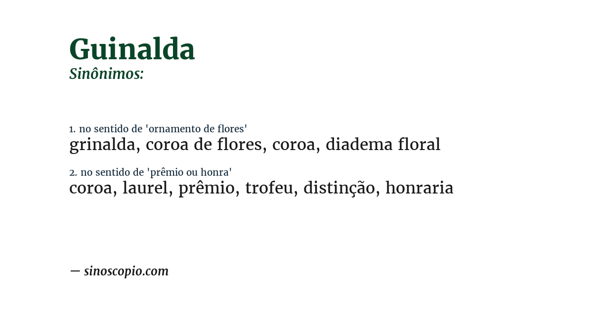 Sinônimo de guinalda