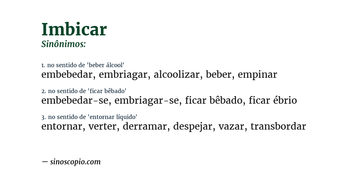 Sinônimo de imbicar