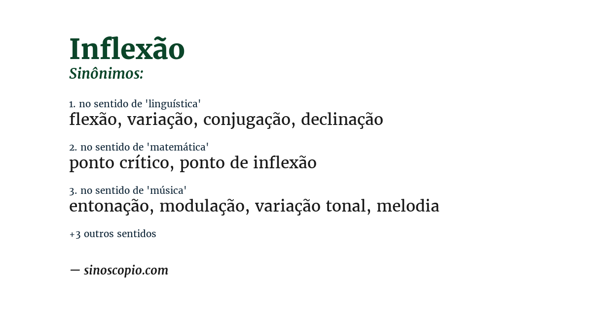 Sinônimo de inflexão